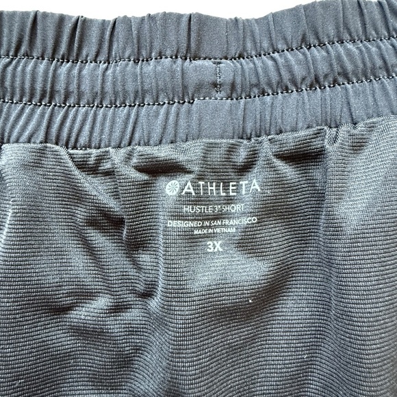 NWT! Athleta Women's Plus 3XL Black Hustle 3" Active Shorts Running Workout Gym - Picture 6 of 9